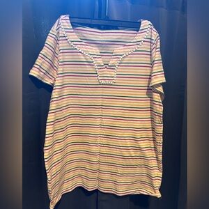 Talbots 1x cotton tee striped